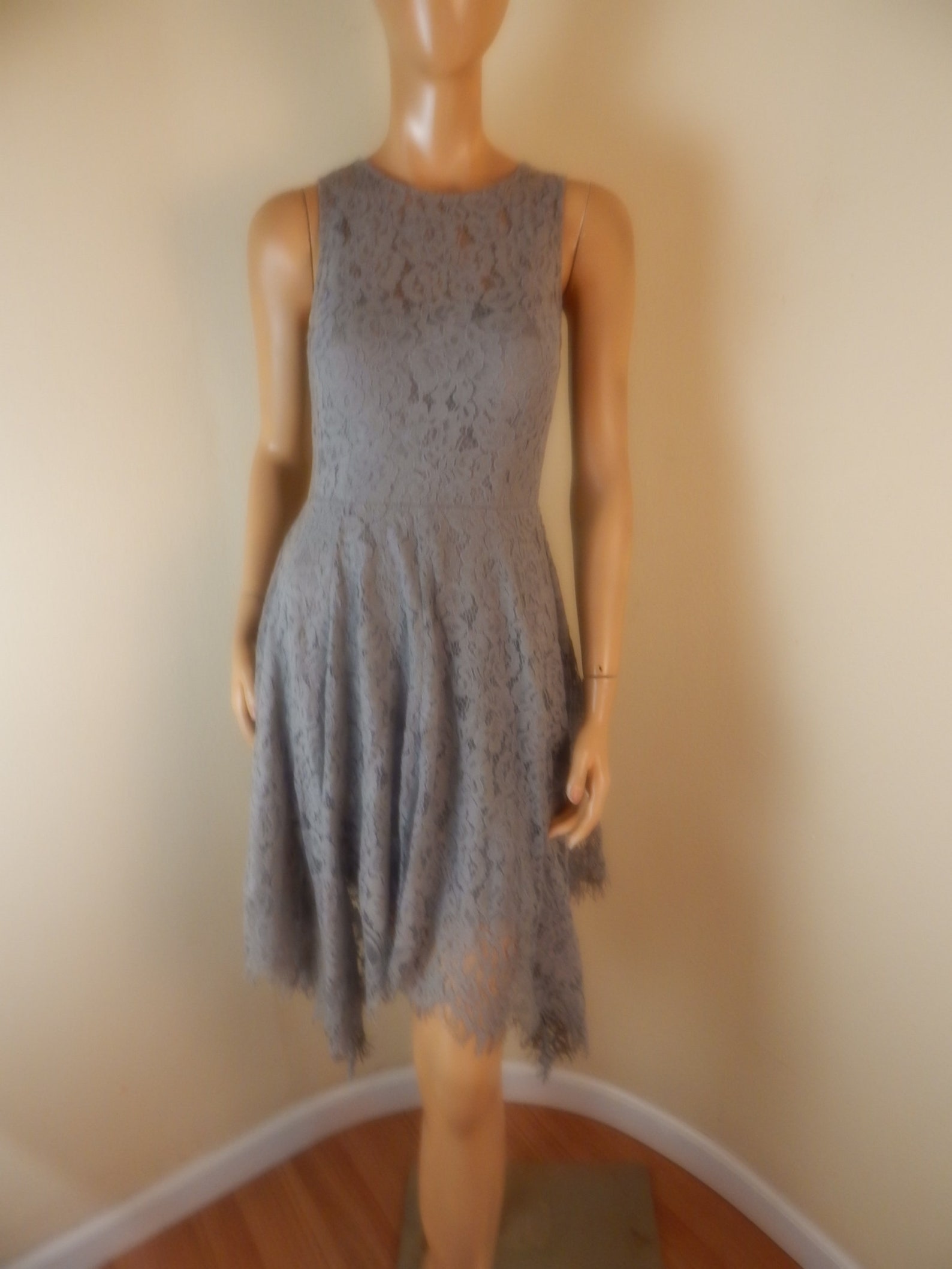 Set of 6 Samantha Striped Lace Hankerchief Hem Dress (S,M,L)