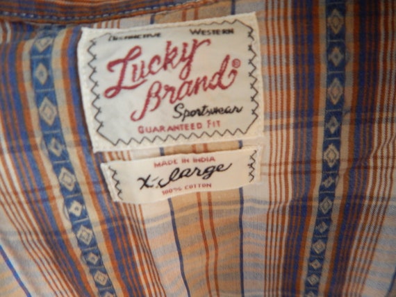 Lucky Plaid Western Shirt, Pearl Snap, Mens XL - image 7