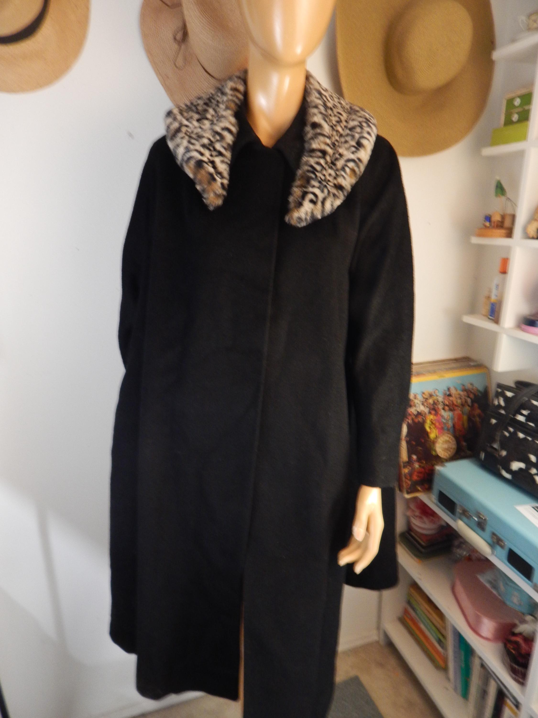 Vintage Long Black Wool Coat - Etsy