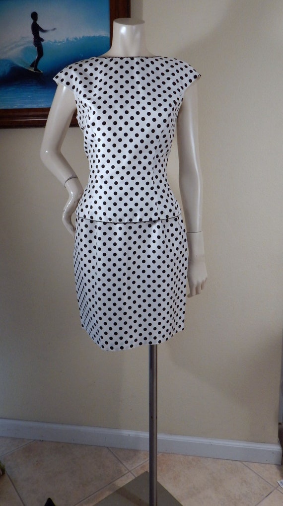 polka dot dress, Silk suit,  audrey hepburn suit ,