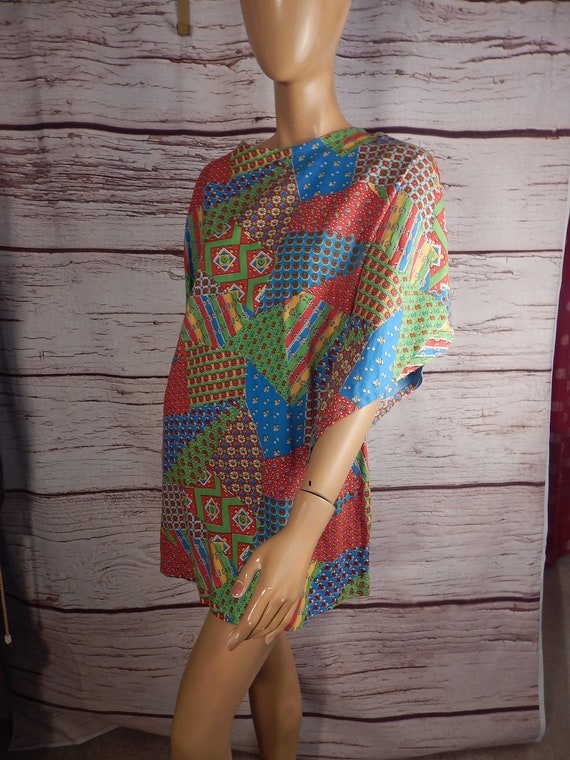 vintage 70s dress, kimono style, hawaiiana vintage