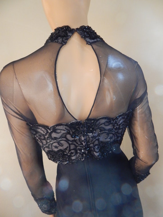 fred hayman gown, vintage beaded gown, vintage co
