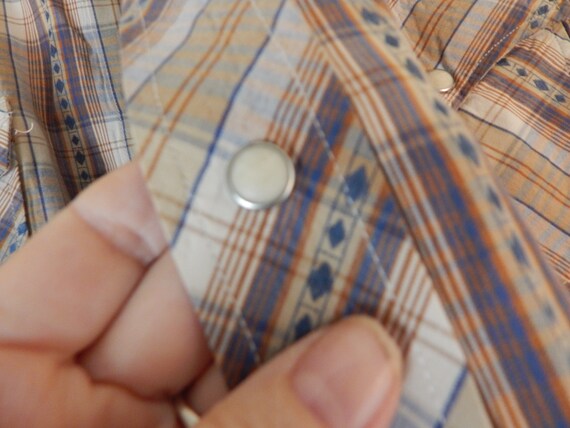 Lucky Plaid Western Shirt, Pearl Snap, Mens XL - image 5