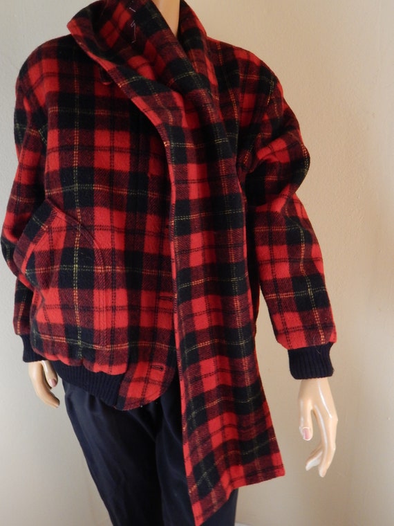 Plaid wool coat lumberjack, womens heavy jacket wi