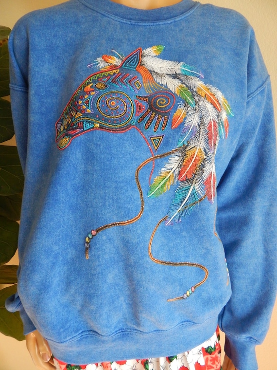 Horse art sweatshirt, womens western rider shirt, 