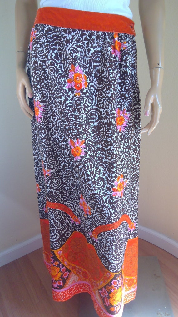 mid century modern barkcloth skirt, alex coleman - image 1