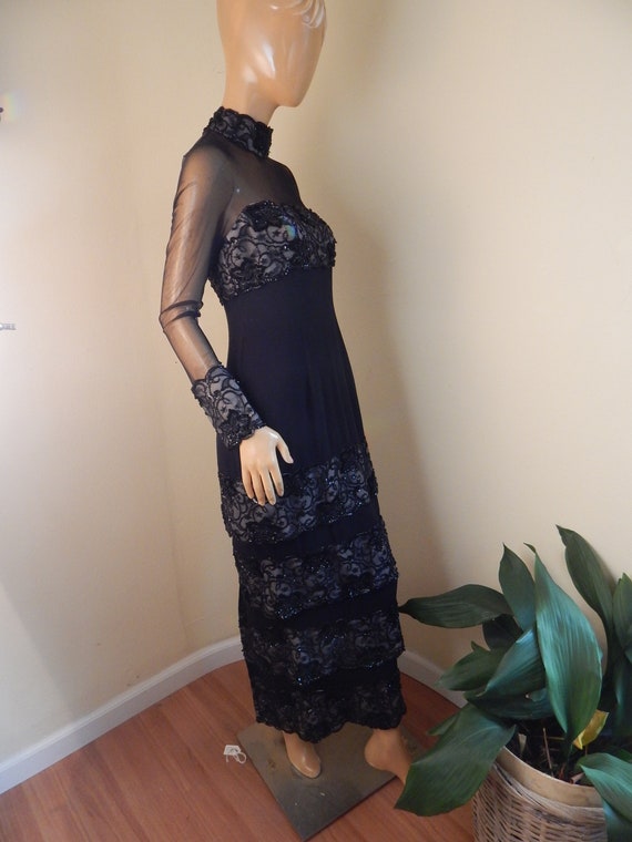 fred hayman gown,  vintage beaded gown, vintage c… - image 6