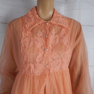 1950 50s Peignoir, sheer nightgown, sexy lingerie, 1950s lingerie Vintage 2 piece