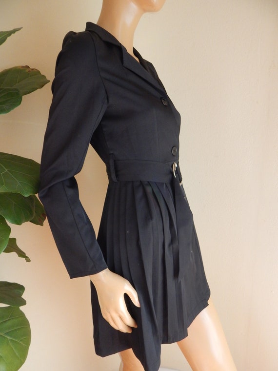 Black peplum jacket,  Medium. Rayon, includes belt - image 5