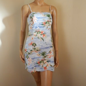 Linen Hawaiian dress, bust 36, sundress,
