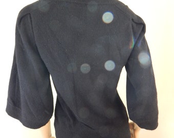 100 percent Cashmere sweater, neiman marcus, black, 3/4 sleeves