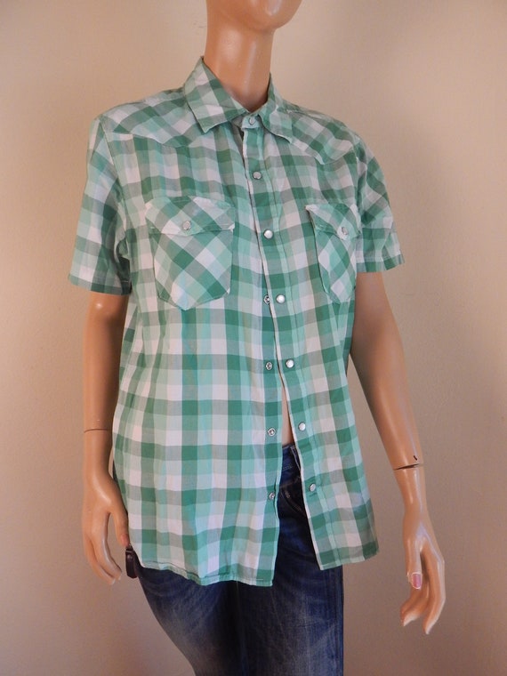 mens western shirt, hang ten vintage, medium, pearl s… - Gem