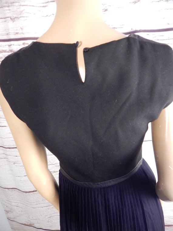 little black dress, leather and chiffon, pleated … - image 7