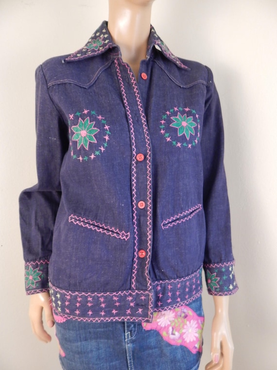 embroidered jean jacket womens