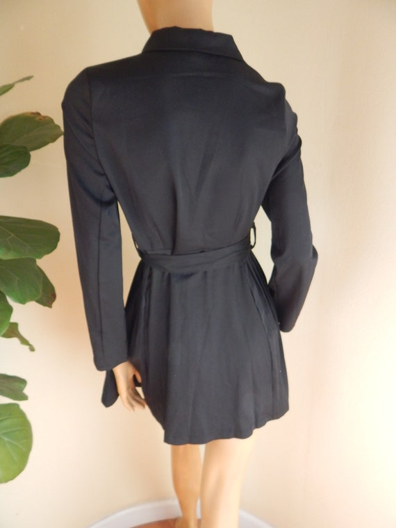 Black peplum jacket,  Medium. Rayon, includes belt - image 6