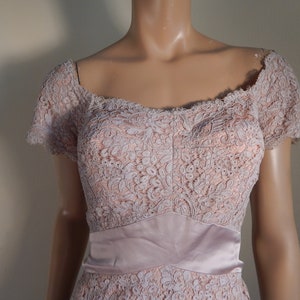 vintage 40s Lace dress, mauve, barkers miami beach, small