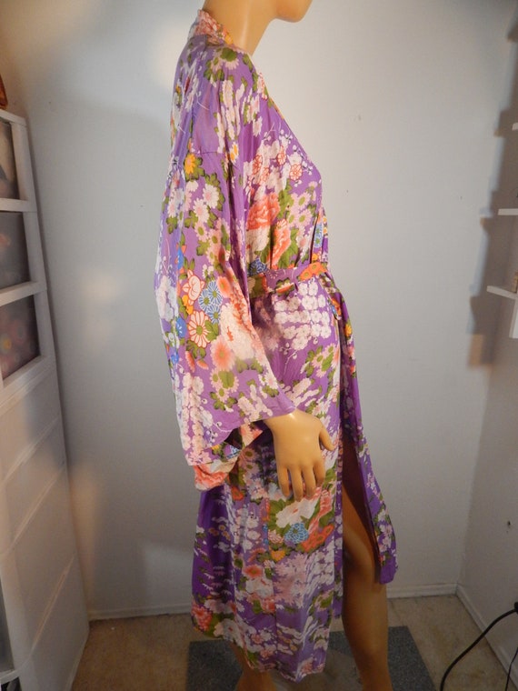vintage japanese kimono, long asian robe, japanes… - image 8