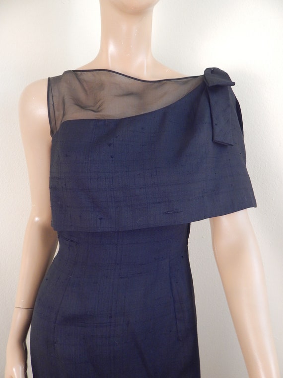 One-shoulder Long Sleeve Silk Dress