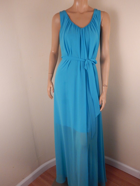 CHIFFON layered gown, FULL LENGTH , vintage, Holly