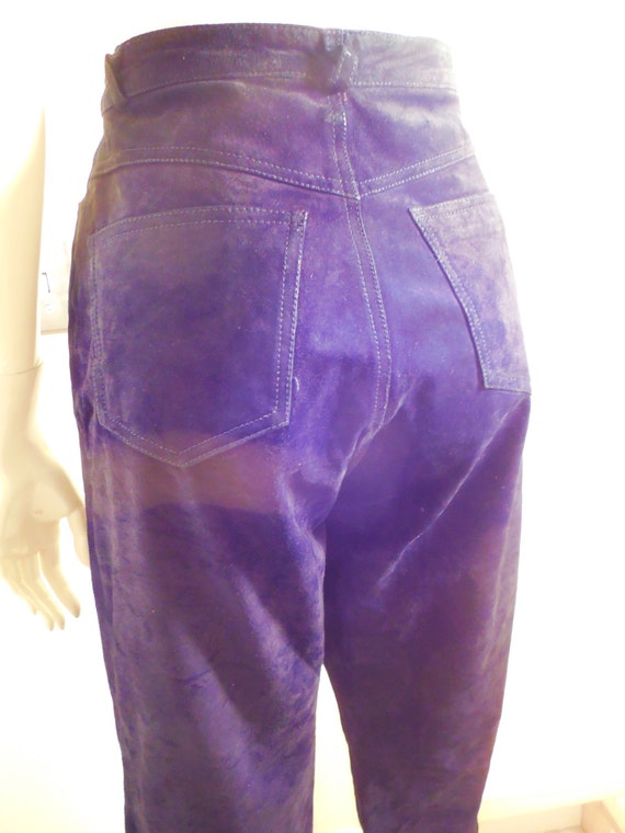vintage womens black suede pants are lined leather