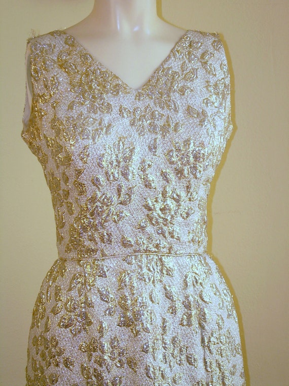 silver and gold gown