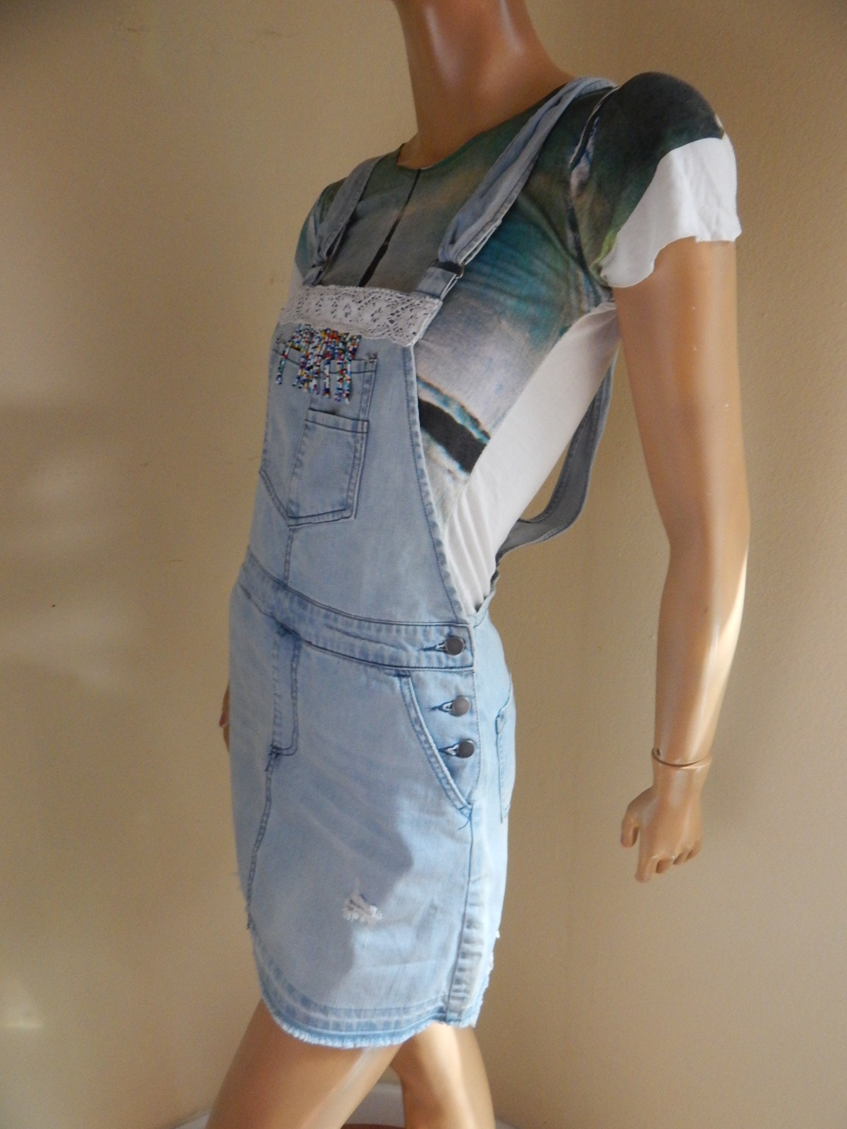 Tommy jeans Classic Dungaree Dress Blue | Dressinn