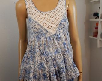 Free People small top, cotton and linen, xs, bust 34