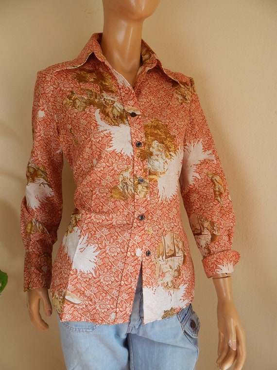 San Francisco Shirt works, womens poly blouse, ma… - image 1