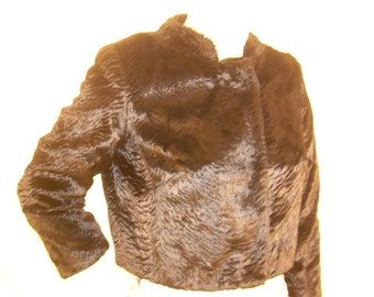 PERSIAN LAMB Faux Jacket, bolero style ,Size 6/7