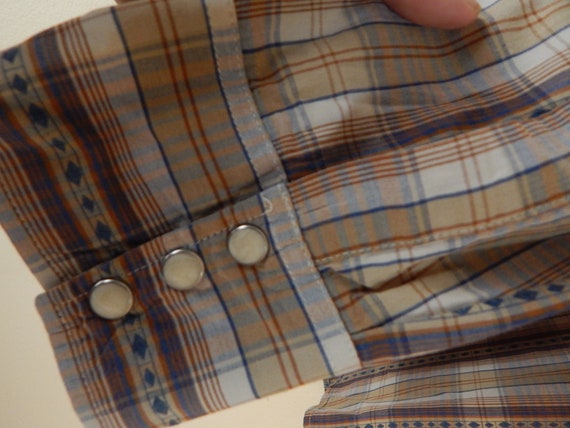 Lucky Plaid Western Shirt, Pearl Snap, Mens XL - image 8