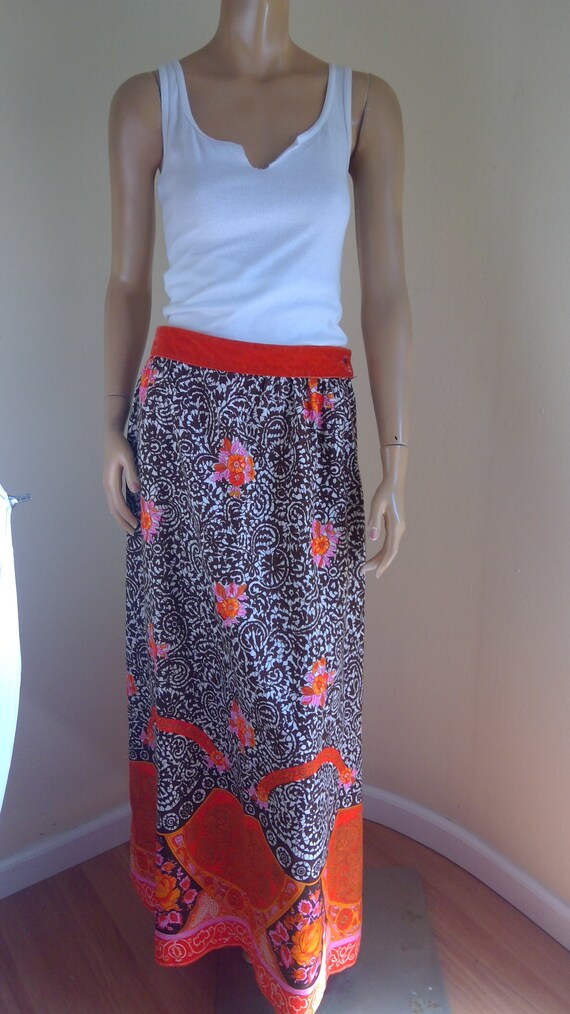 mid century modern barkcloth skirt, alex coleman - image 1