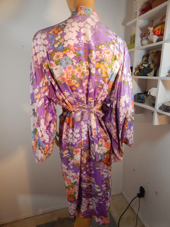 vintage japanese kimono, long asian robe, japanes… - image 9