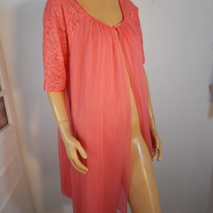 vintage pink sheer nightgown, bust 42