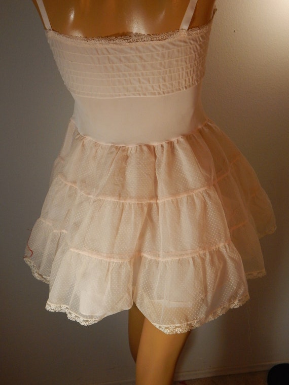 Vintage petticoat childs, pink ruffles - image 4