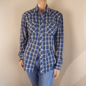 vintage western shirt, plaid shirt, cowboy shirt, pearl snaps, vintage cowboy, authentic westernwear