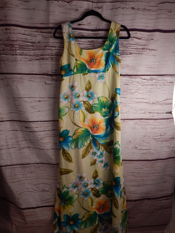 vintage muumuu, hawaiian muumuu, luau dress, 1960s