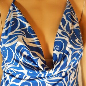 Sexy festival dress, stretch, cowl front open back womens small but very stretchy.  Handmade