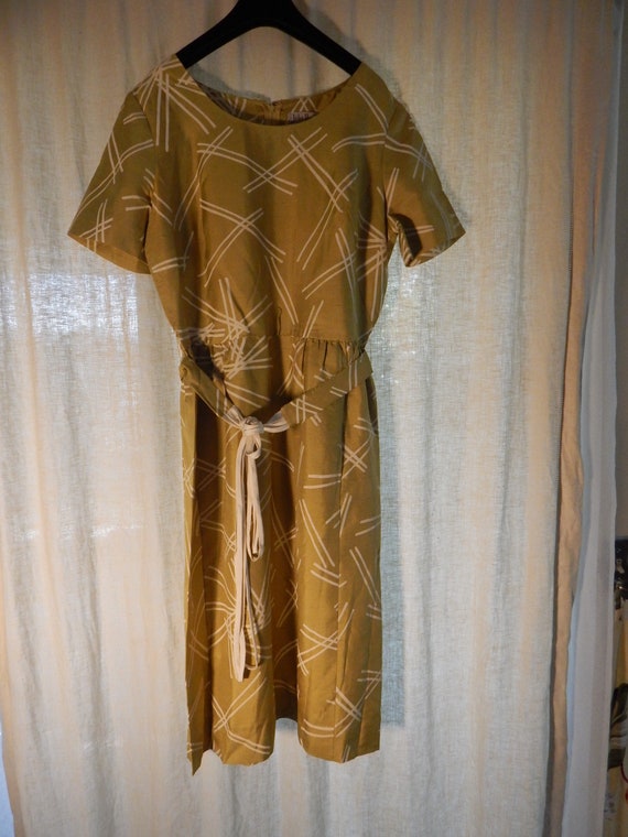 Vintage silk dress, 1950s silk dress, handmade - image 2