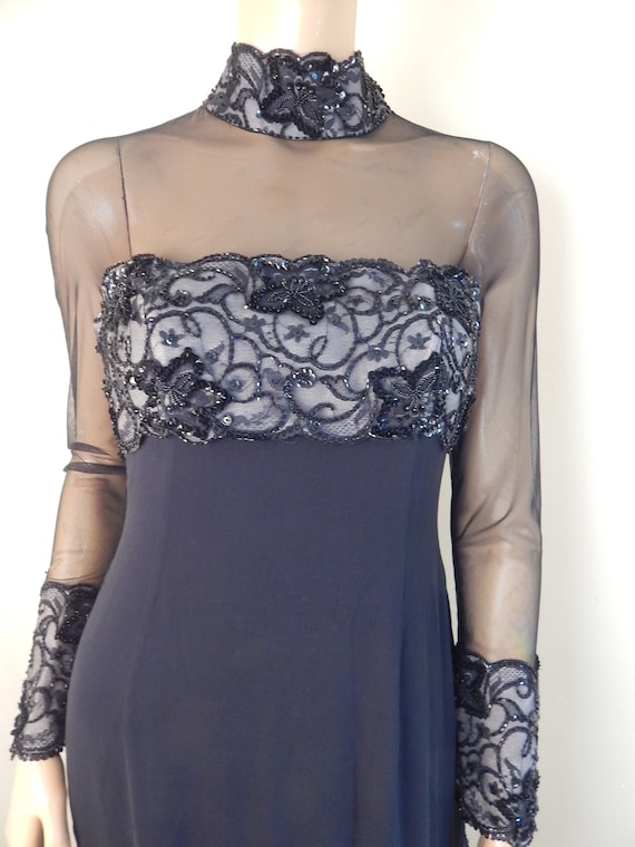 fred hayman gown, vintage beaded gown, vintage co