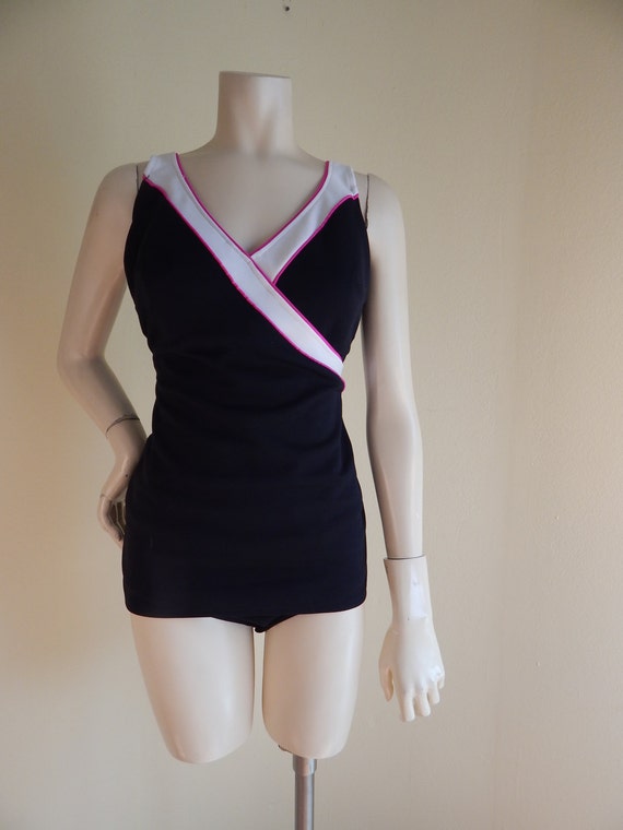 Vintage One Piece Swimsuit,  Large one piece. mid 