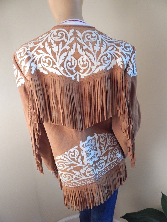 vintage suede fringe jacket, mexico