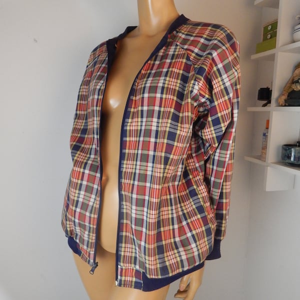 Abrigo de cuadros vintage, abrigo reversible, chaqueta de mecánico, chaqueta lowrider, estilo greaser, estilo rockabilly