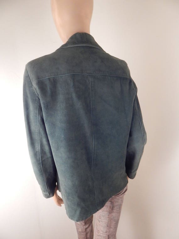 vintage 40s green suede jacket, new lining, excel… - image 9