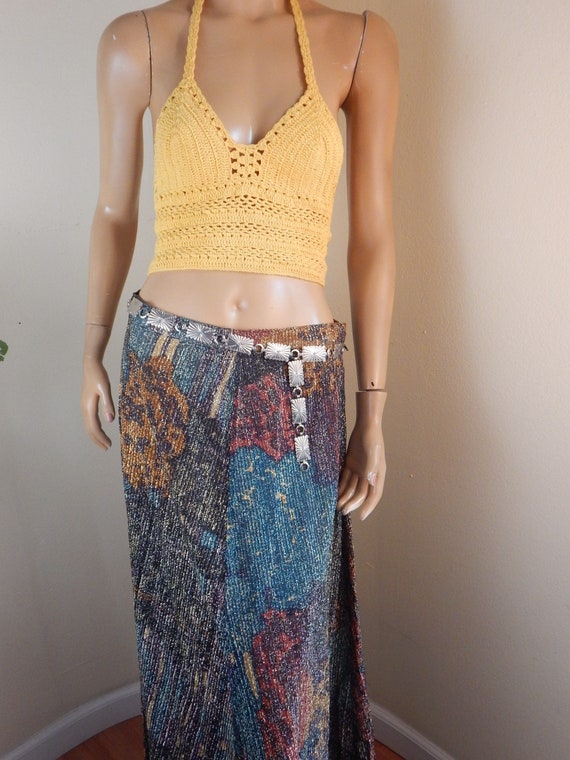 Vintage yellow crochet top