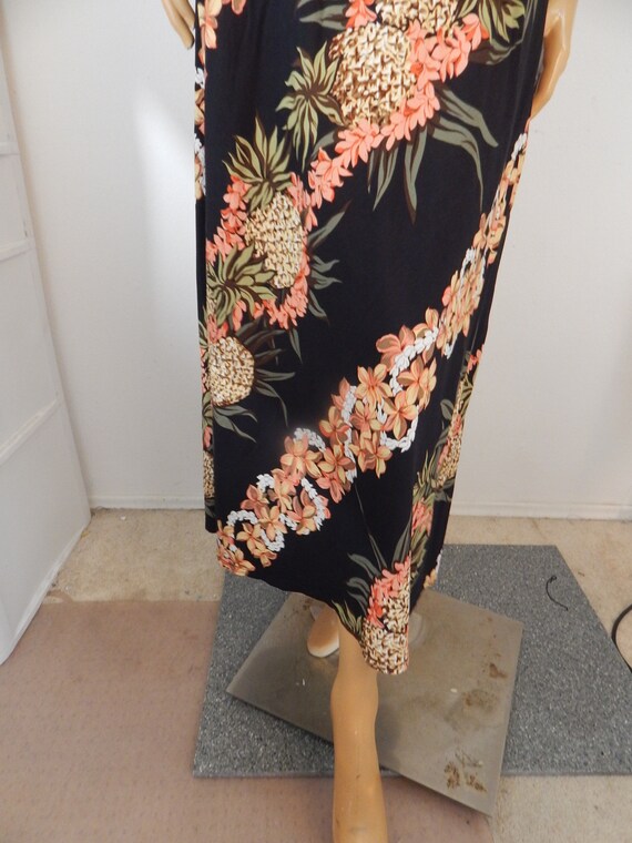 Hawaiian dress by Hilo Hattie, large, black, all … - image 7