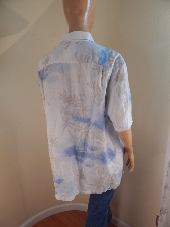 mens linen and cotton aloha shirt, hawaiian shirt - image 4