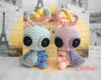 patrón de crochet de insecto de amor, insecto de amor kawaii amigurumi, patrón tutorial de insecto de peluche, descarga instantánea