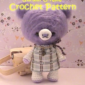 fuzzy bear crochet pattern, kawaii amigurumi bear stuffed toy plush tutorial, PDF guide instant download image 1