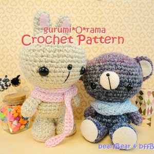 bear bunny crochet pattern, amigurumi pattern, crochet amigurumi, stuffed bear bunny plush toy tutorial, instant download image 1