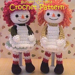 crochet Doll pattern, girl rag doll stuffed toy plush crochet tutorial, instant download